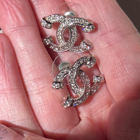 CHANEL Double C Stud Earrings - Picture 8 of 9